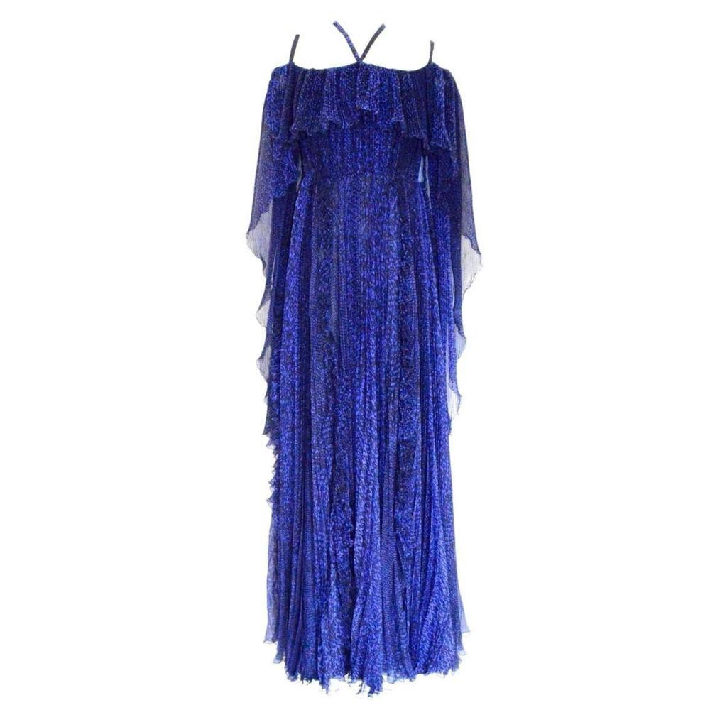 Ralph & Russo - Blue Silk Ball Cape Gown - FR 38